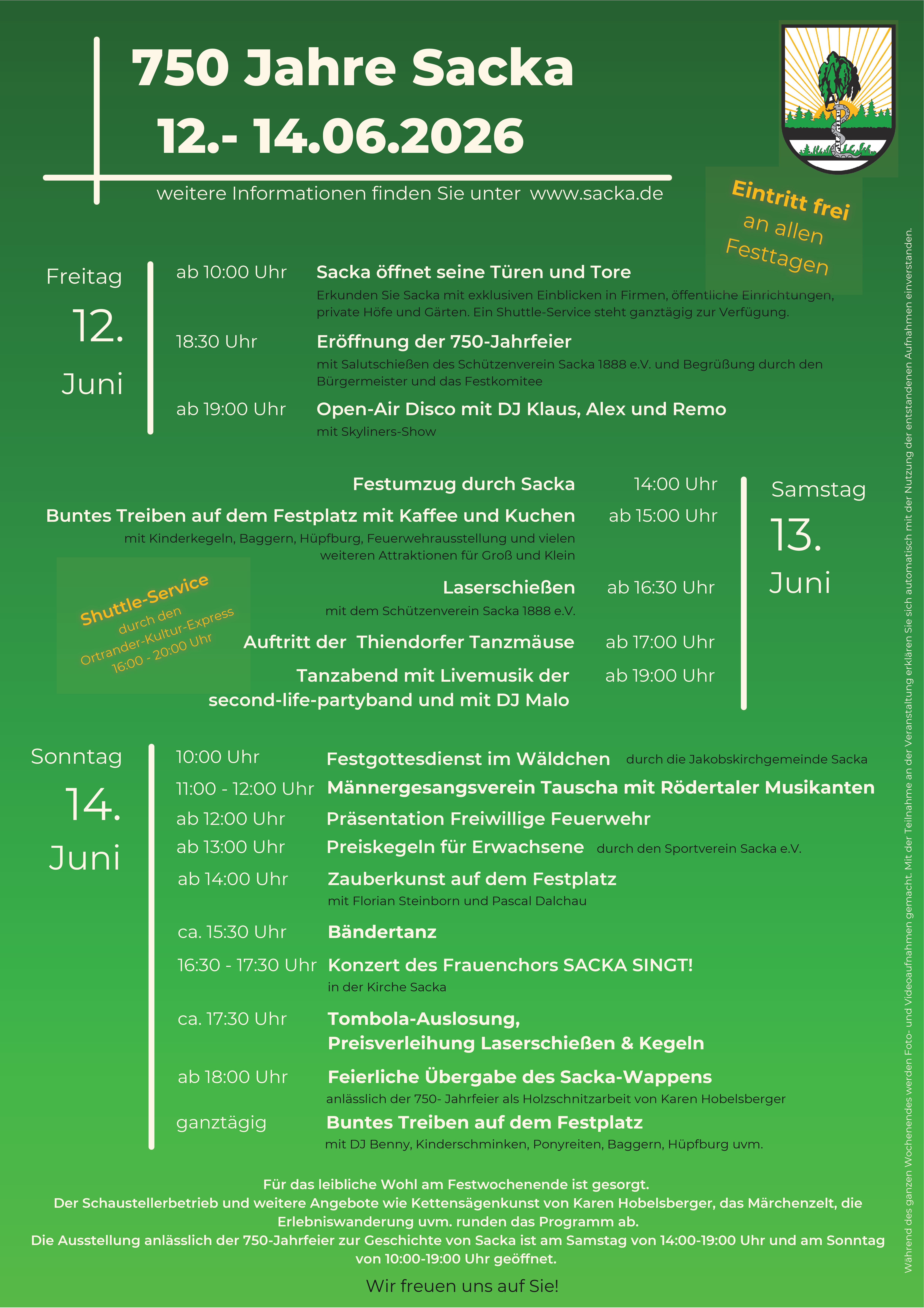 Festprogramm Sacka